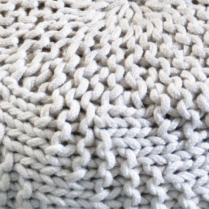 Hazel Pouf, Pet, Natural White, Hm Knitted, Flat Weave