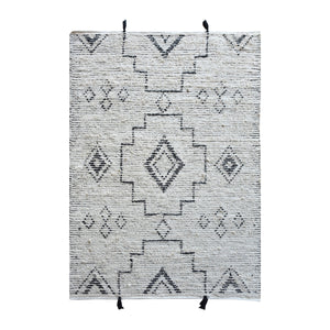 Area Rug, Bedroom Rug, Living Room Rug, Living Area Rug, Indian Rug, Office Carpet, Office Rug, Shop Rug Online, Recycled Cotton, Natural White, Charcoal, Hand woven, Cut And Loop, Geometrical