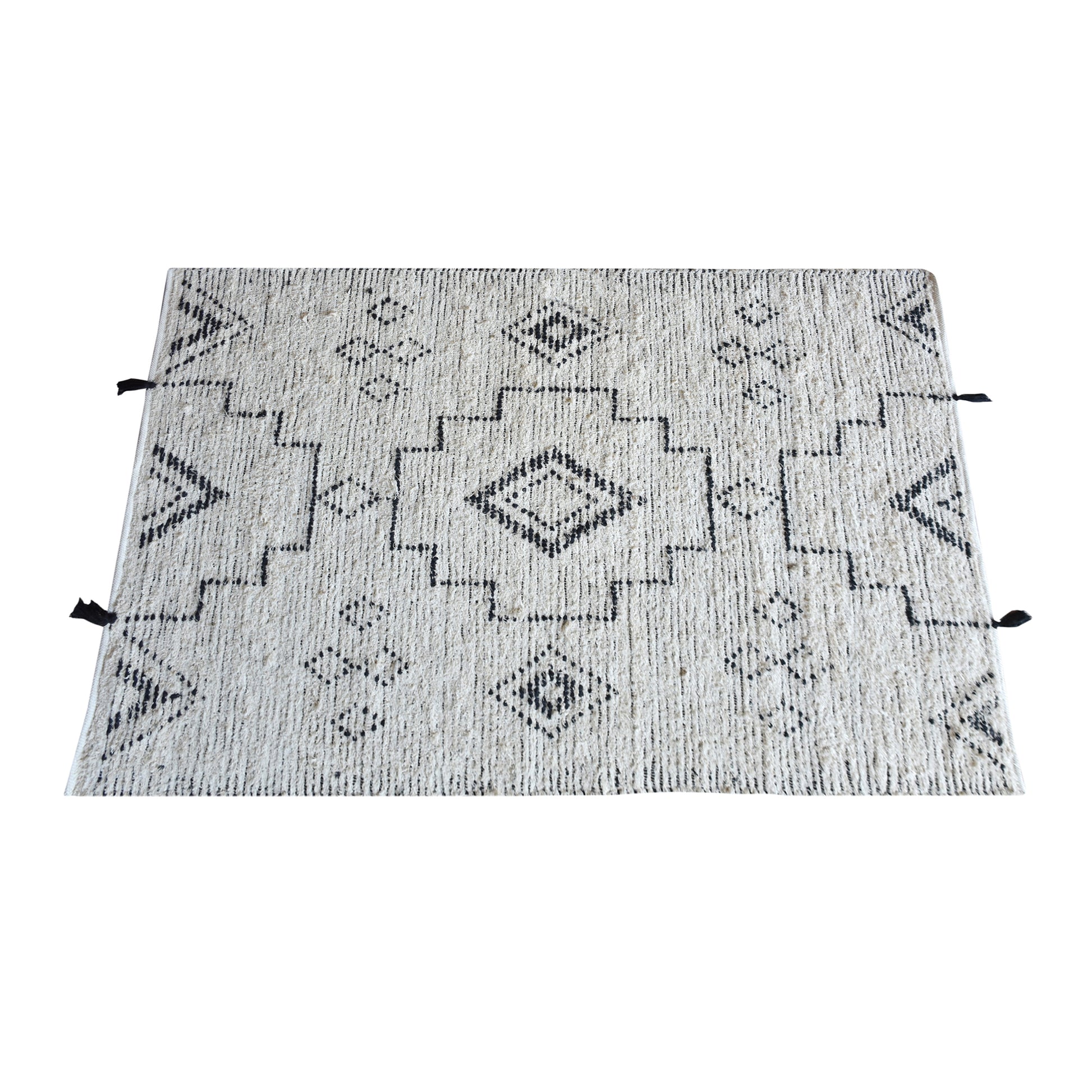 Area Rug, Bedroom Rug, Living Room Rug, Living Area Rug, Indian Rug, Office Carpet, Office Rug, Shop Rug Online, Recycled Cotton, Natural White, Charcoal, Hand woven, Cut And Loop, Geometrical