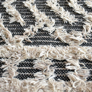 Area Rug, Bedroom Rug, Living Room Rug, Living Area Rug, Indian Rug, Office Carpet, Office Rug, Shop Rug Online, Wool, Charcoal, Natural White, Pitloom, All Cut , Geometrical