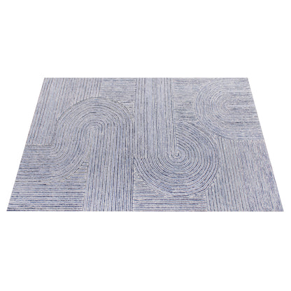 Area Rug, Bedroom Rug, Living Room Rug, Living Area Rug, Indian Rug, Office Carpet, Office Rug, Shop Rug Online, Denim, Wool, Natural White, Blue, Hand tufted, All Loop, Modern