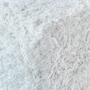 Jena Pouf, Wool, Natural White, Pitloom, All Cut