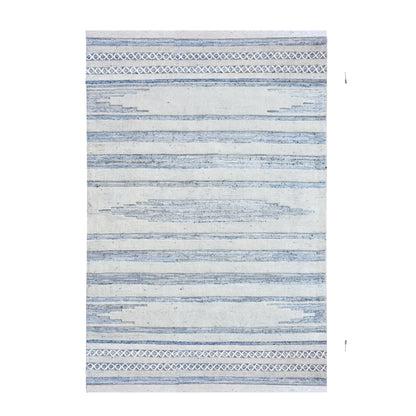 Area Rug, Bedroom Rug, Living Room Rug, Living Area Rug, Indian Rug, Office Carpet, Office Rug, Shop Rug Online, Denim, Wool , Natural White, Blue, Pitloom, Flat Weave, Traditional