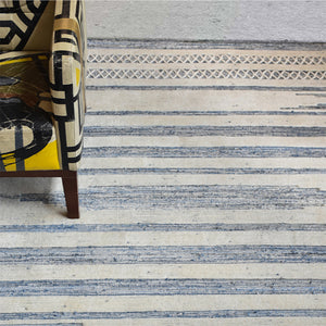 Area Rug, Bedroom Rug, Living Room Rug, Living Area Rug, Indian Rug, Office Carpet, Office Rug, Shop Rug Online, Denim, Wool , Natural White, Blue, Pitloom, Flat Weave, Traditional