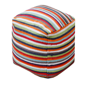 Jermyn Pouf, Cotton, Multi, Pitloom, Flat Weave 