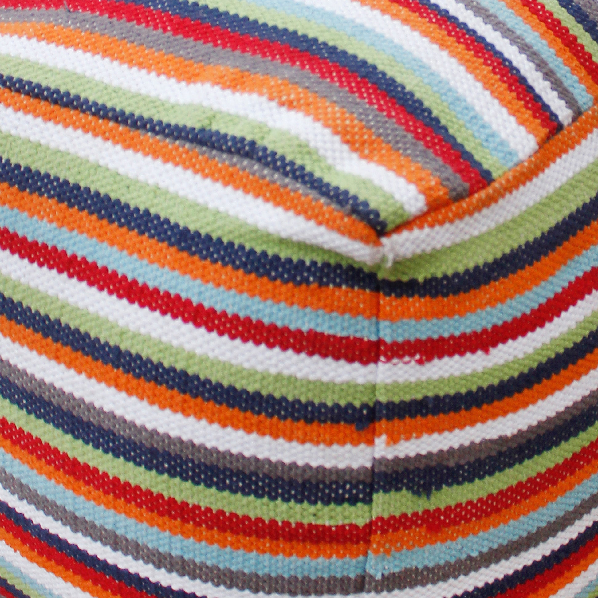 Jermyn Pouf, Cotton, Multi, Pitloom, Flat Weave 