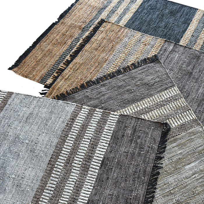 JODAR RUG - LEATHER/ HEMP