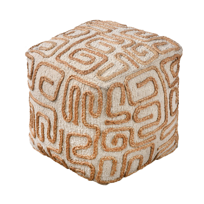 JORDYN POUF - WOOL/ JUTE
