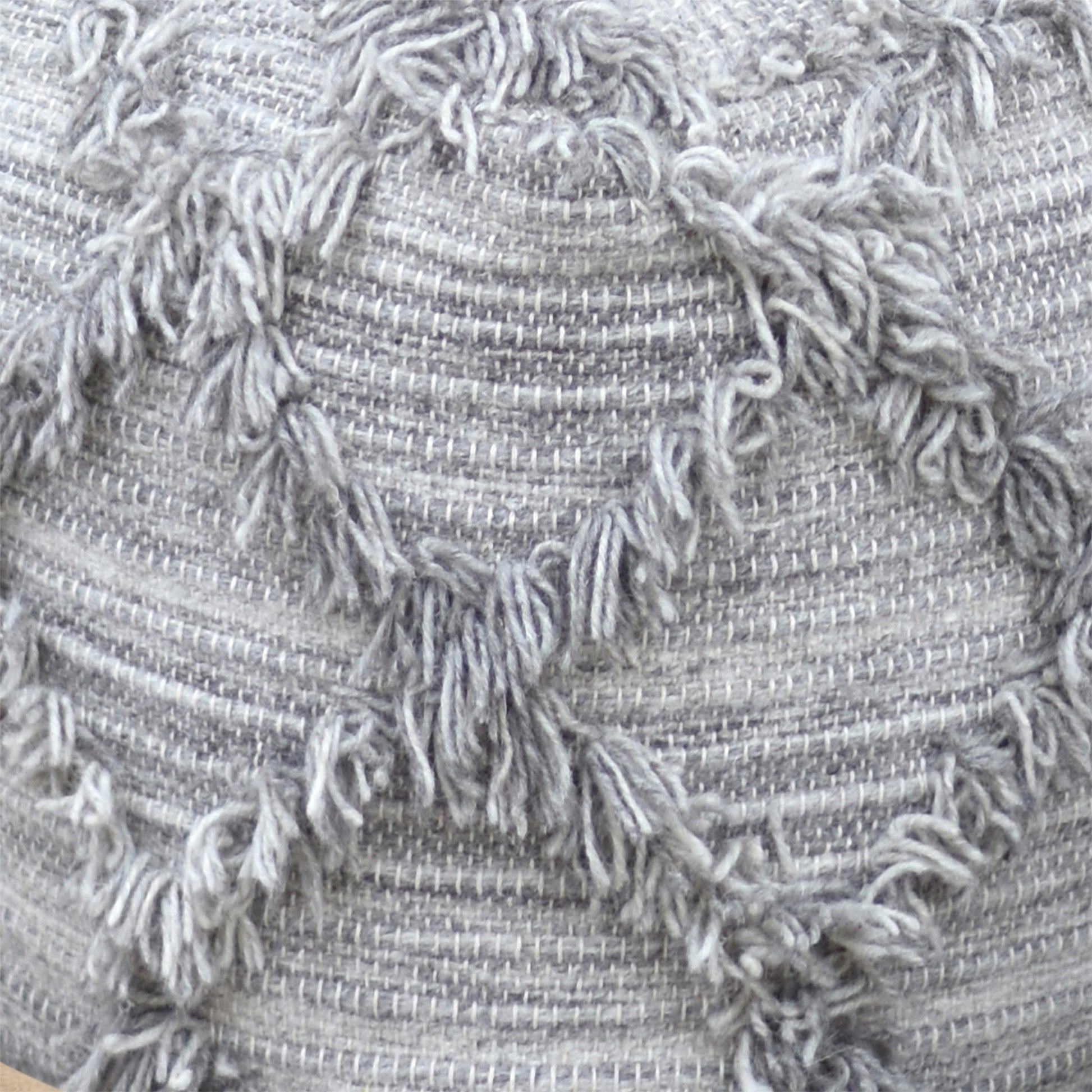 Jucar Pouf , Wool, Grey, Pitloom, All Cut 