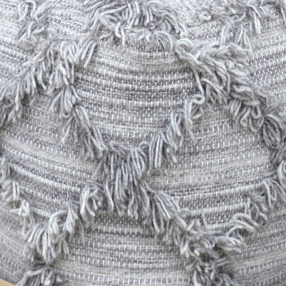 Jucar Pouf , Wool, Grey, Pitloom, All Cut 