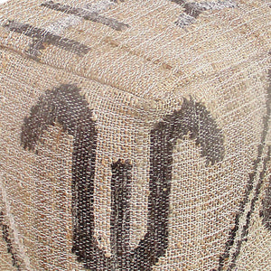 Kamarod Pouf, Jute, Wool, Natural, Punja, Flat Weave 