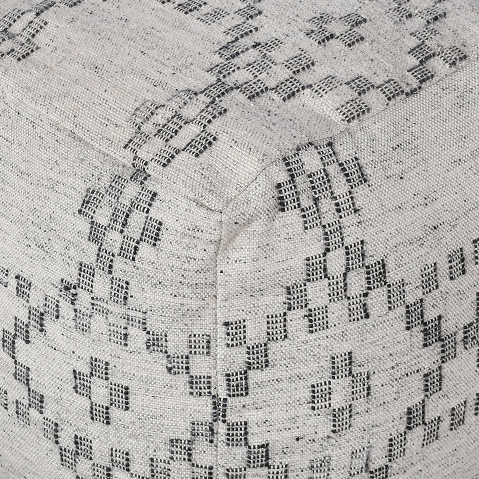 Kamla Pouf, Pet, Grey, Charcoal, Pitloom, Flat Weave 