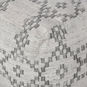 Kamla Pouf, Pet, Grey, Charcoal, Pitloom, Flat Weave 