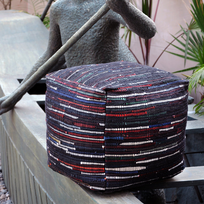 KASAS POUF - RECYCLED LEATHER