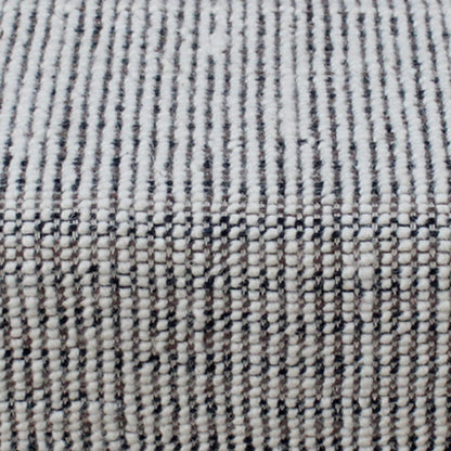 Kenfig Bench, Wool, Polyester, Natural White, Grey, Hand woven, All Loop