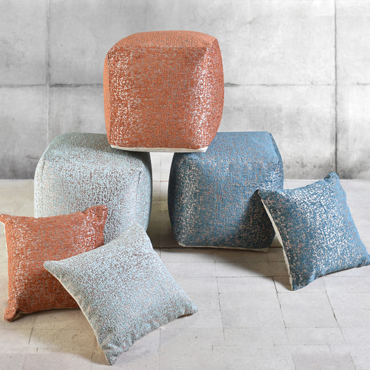 Kozani Pouf, Acrylic, Polyester, Jaquard Durry, Flat Weave 