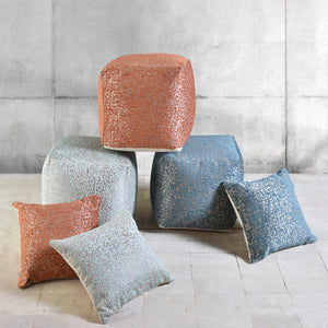 Kozani Pillow, Acrylic, Polyester, Aqua, Jaquard Durry, Flat Weave