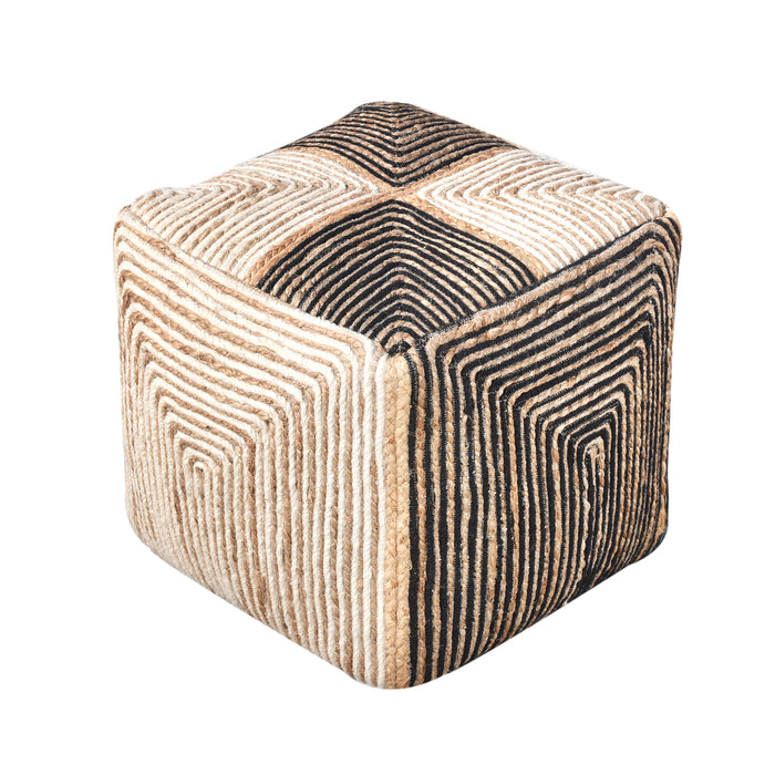 KUCHEN POUF - WOOL/ JUTE