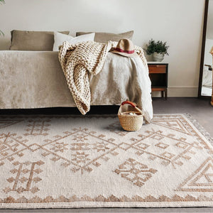 Area Rug, Bedroom Rug, Living Room Rug, Living Area Rug, Indian Rug, Office Carpet, Office Rug, Shop Rug Online, Jute, Wool, Natural, Natural White, Punja, Flat Weave, tribal