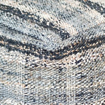 Lanciano Pouf, Hemp, Grey, Natural, Pitloom, Flat Weave 