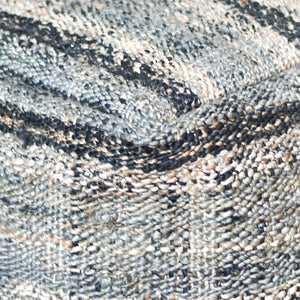 Lanciano Pouf, Hemp, Grey, Natural, Pitloom, Flat Weave 