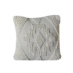 Larvik Pillow, Wool, Natural White, Pitloom, All Loop 