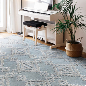 Area Rug, Bedroom Rug, Living Room Rug, Living Area Rug, Indian Rug, Office Carpet, Office Rug, Shop Rug Online, Wool, Duck Egg, Geometrical