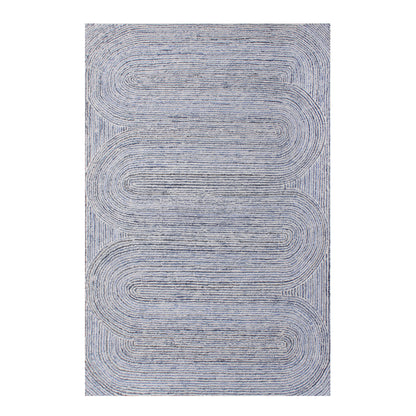 Area Rug, Bedroom Rug, Living Room Rug, Living Area Rug, Indian Rug, Office Carpet, Office Rug, Shop Rug Online, Denim, Wool, Natural White, Blue, Hand tufted, All Loop, trippy