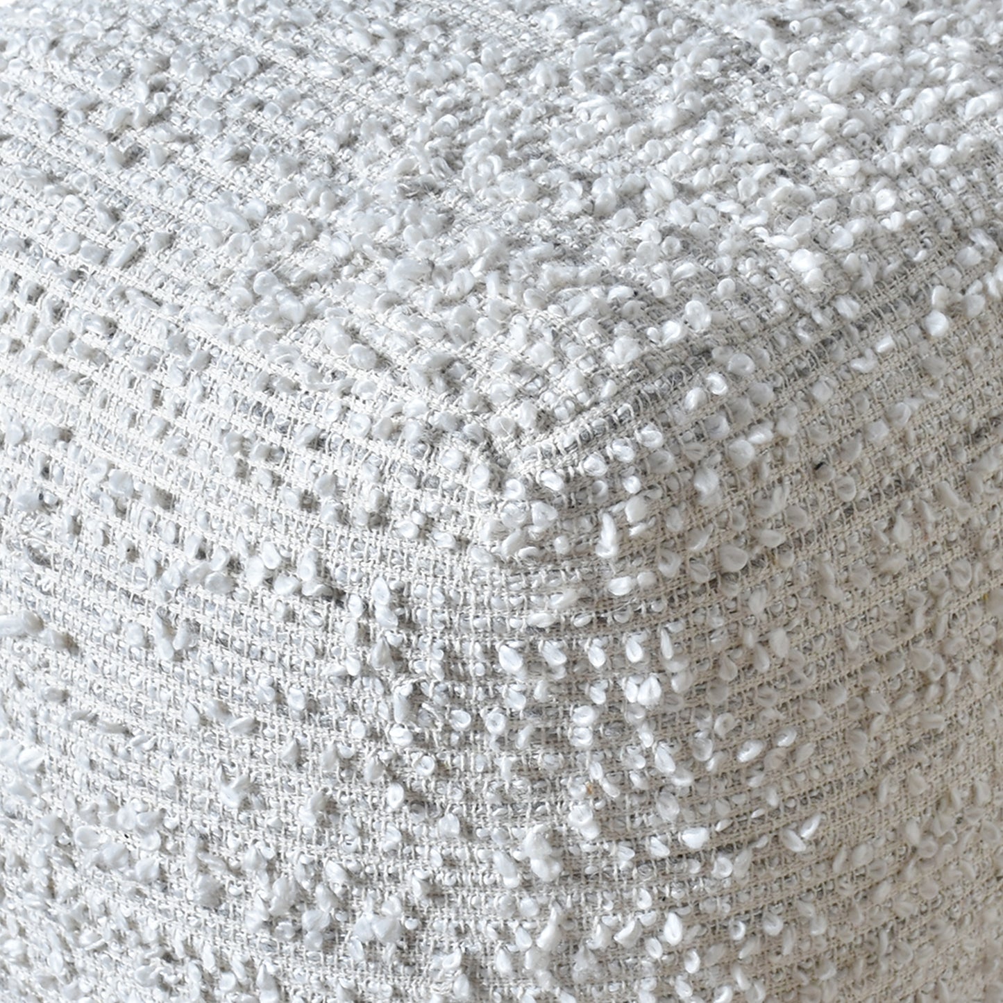 Lesbos Pouf, Pet, Natural White, HANDWOVEN / FLAT WEAVE
