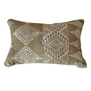 Leura Pillow, Cotton, Printed, Olive, Pitloom, Flat Weave