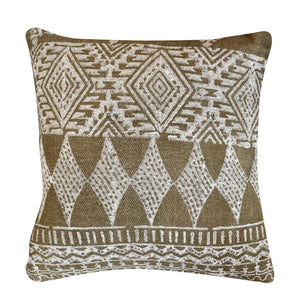 Leura Pillow, Cotton, Printed, Olive, Pitloom, Flat Weave