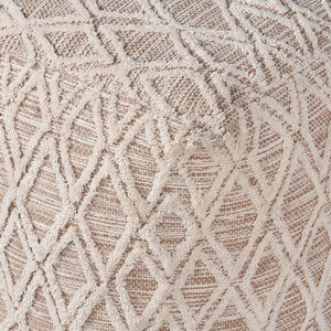 Lishui Pouf, Cotton, Jute, Natural, Natural White, Pitloom, All Cut 