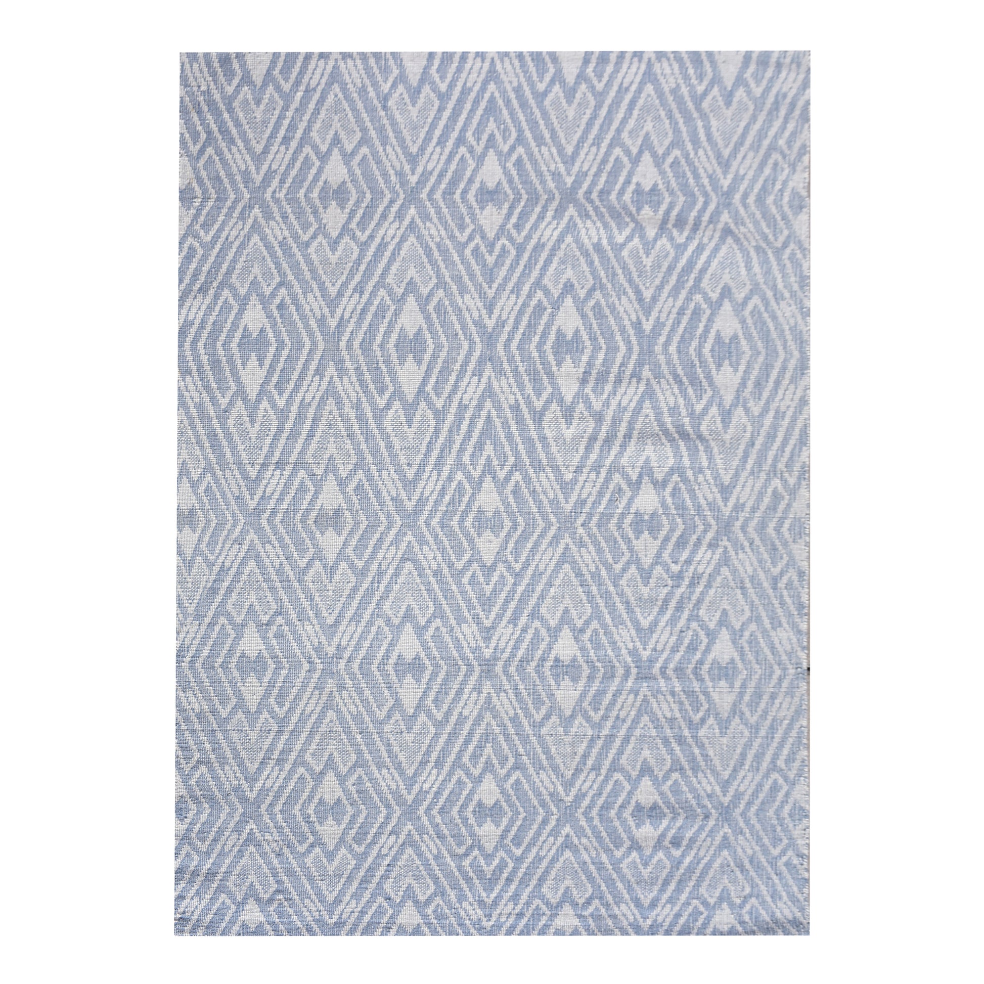 Area Rug, Bedroom Rug, Living Room Rug, Living Area Rug, Indian Rug, Office Carpet, Office Rug, Shop Rug Online, Wool, Natural White, Blue, Jaquard Durry, Flat Weave, Modern