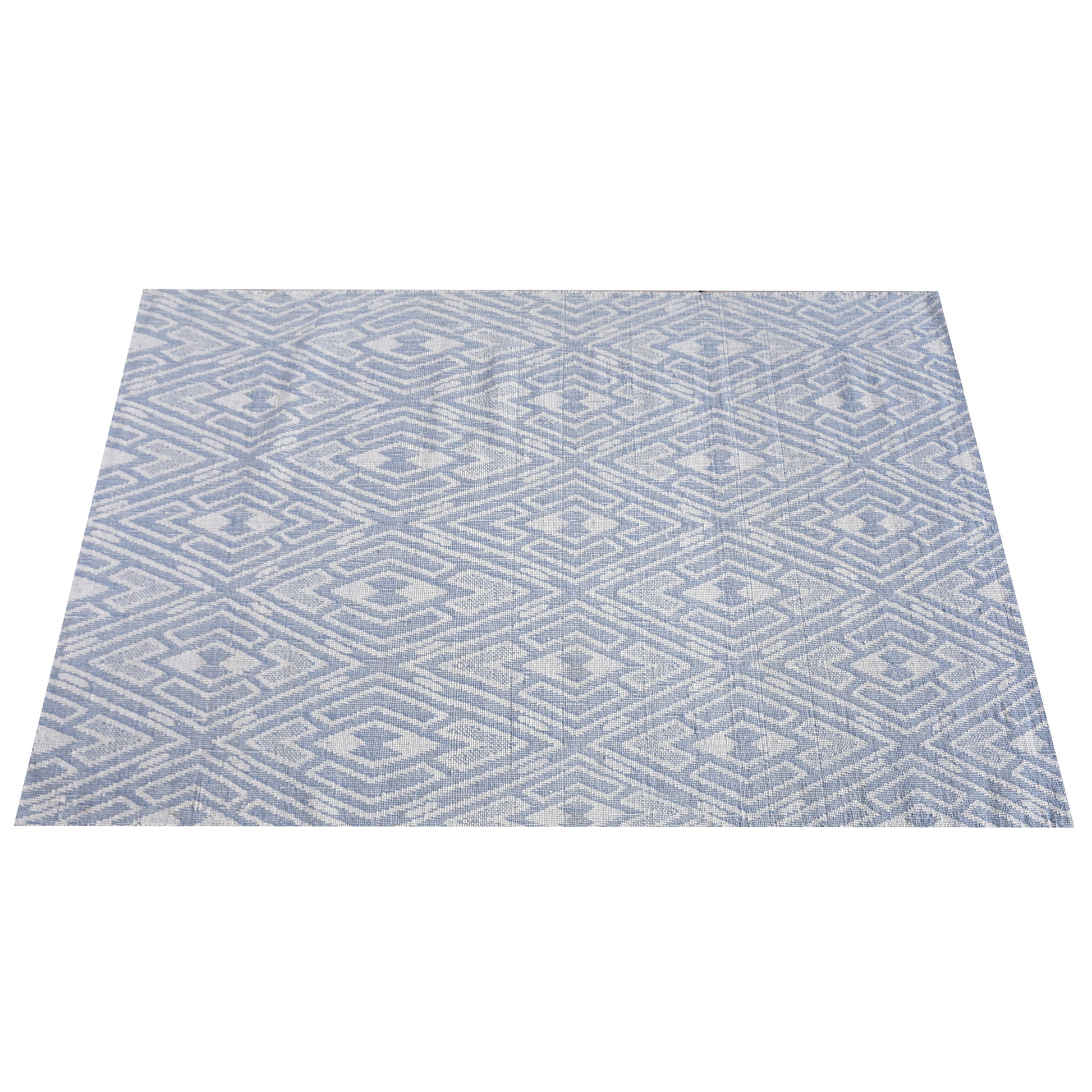 Area Rug, Bedroom Rug, Living Room Rug, Living Area Rug, Indian Rug, Office Carpet, Office Rug, Shop Rug Online, Wool, Natural White, Blue, Jaquard Durry, Flat Weave, Modern
