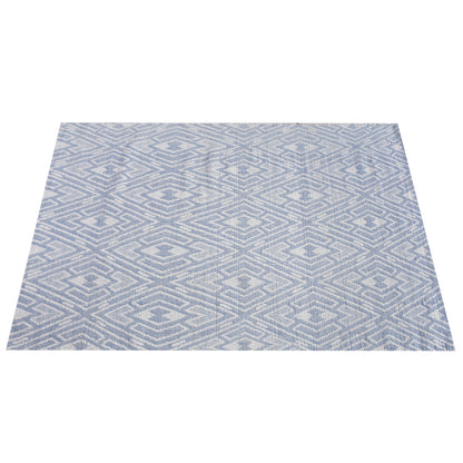 Area Rug, Bedroom Rug, Living Room Rug, Living Area Rug, Indian Rug, Office Carpet, Office Rug, Shop Rug Online, Wool, Natural White, Blue, Jaquard Durry, Flat Weave, Modern