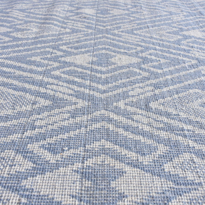 Area Rug, Bedroom Rug, Living Room Rug, Living Area Rug, Indian Rug, Office Carpet, Office Rug, Shop Rug Online, Wool, Natural White, Blue, Jaquard Durry, Flat Weave, Modern