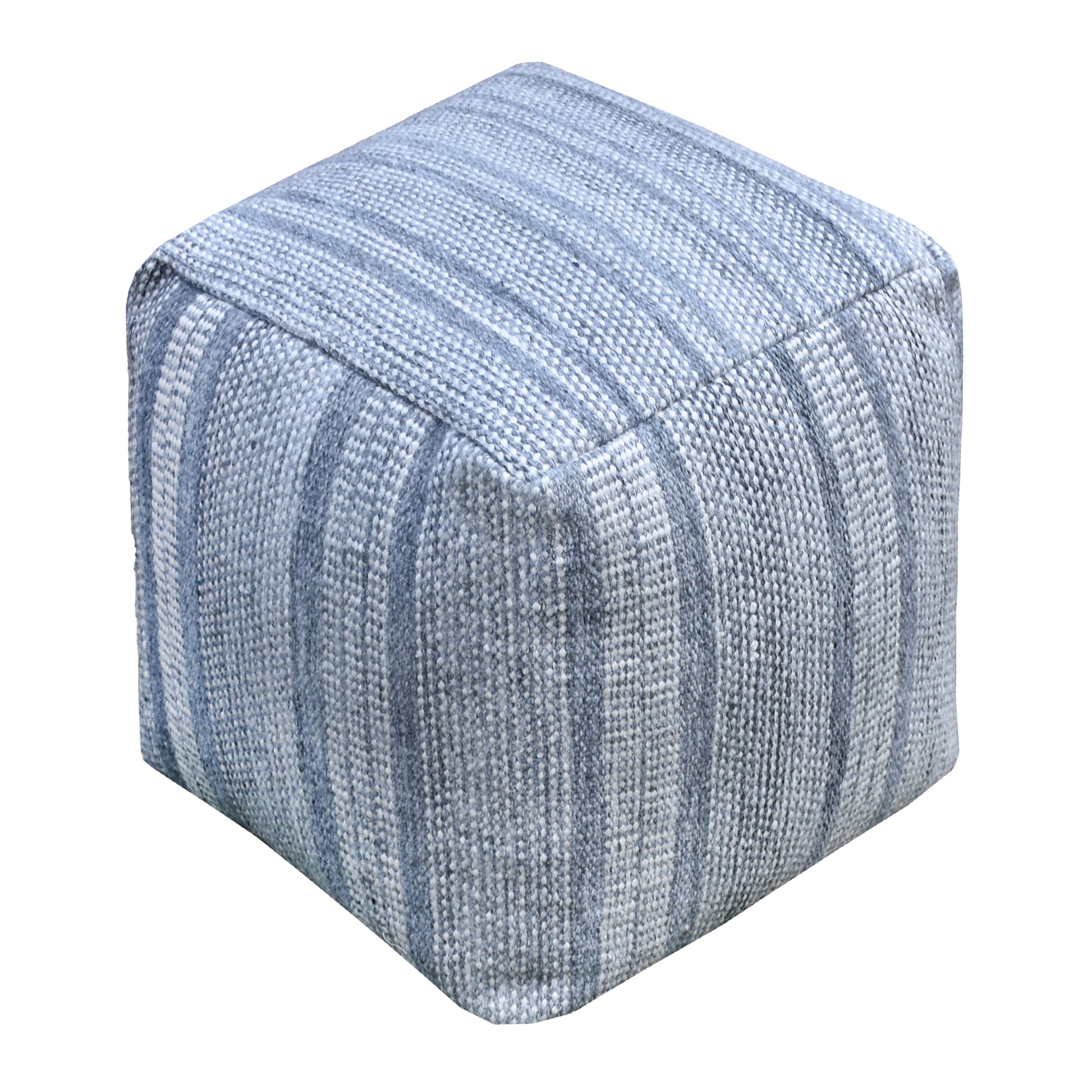 Lodz Pouf, Pet, Grey, Pitloom, Flat Weave 