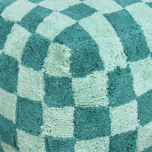 Lufkin Pouf, Cotton, Teal, Bm Sn, All Cut 
