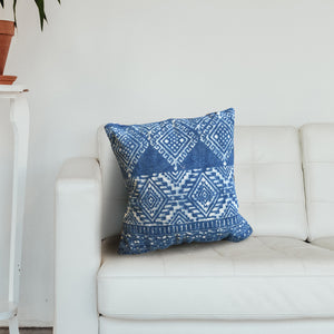 Lupin Pillow, Cotton, Printed, Blue, Pitloom, Flat Weave