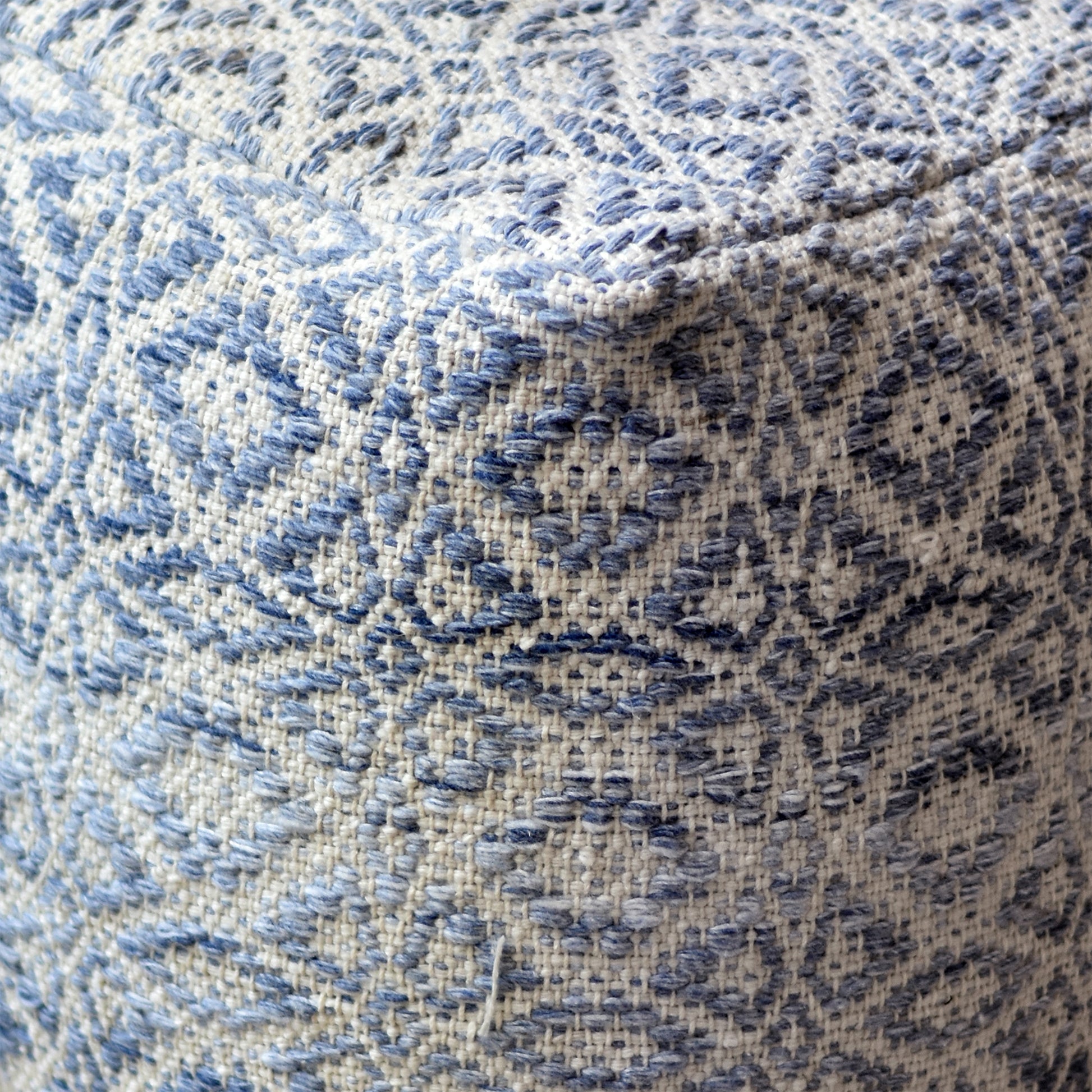 Maderia Pouf, Pet, Blue, PITLOOM / FLAT WEAVE