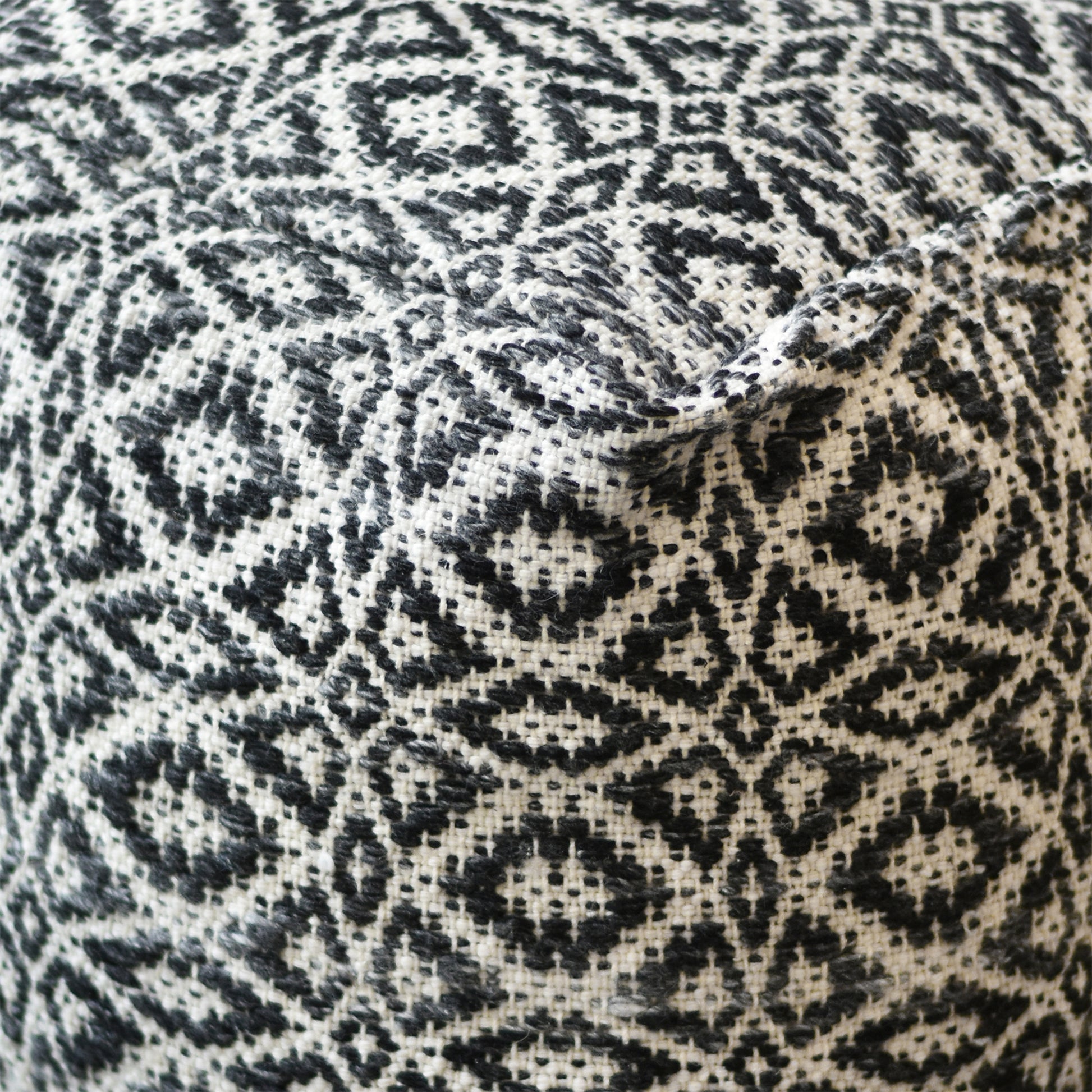 Maderia Pouf, Pet, Charcoal, PITLOOM / FLAT WEAVE