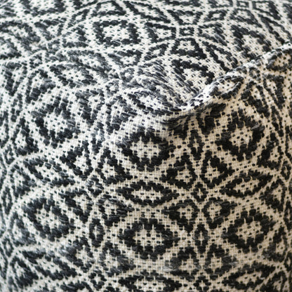 Maderia Pouf, Pet, Charcoal, PITLOOM / FLAT WEAVE
