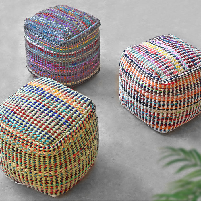 MADRID POUF - RECYCLED COTTON FABRIC