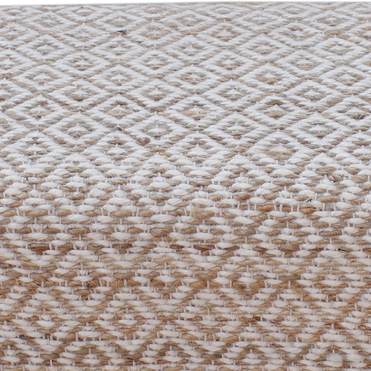 Malak Bench, Jute, Wool, Polyester, Natural, Natural White, Pitloom, Flat Weave