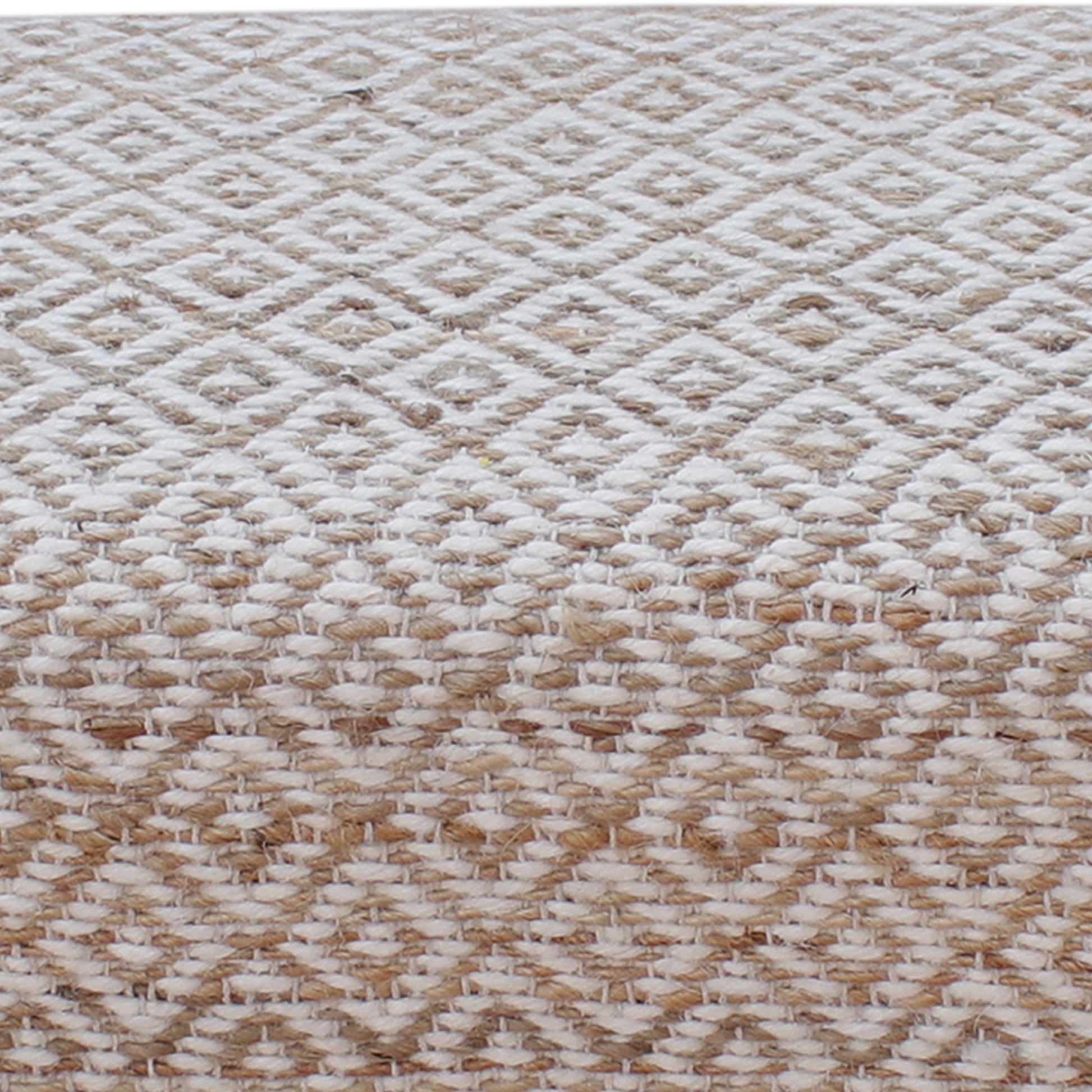 Malak Bench, Jute, Wool, Polyester, Natural, Natural White, Pitloom, Flat Weave