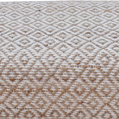 Malak Bench, Jute, Wool, Polyester, Natural, Natural White, Pitloom, Flat Weave