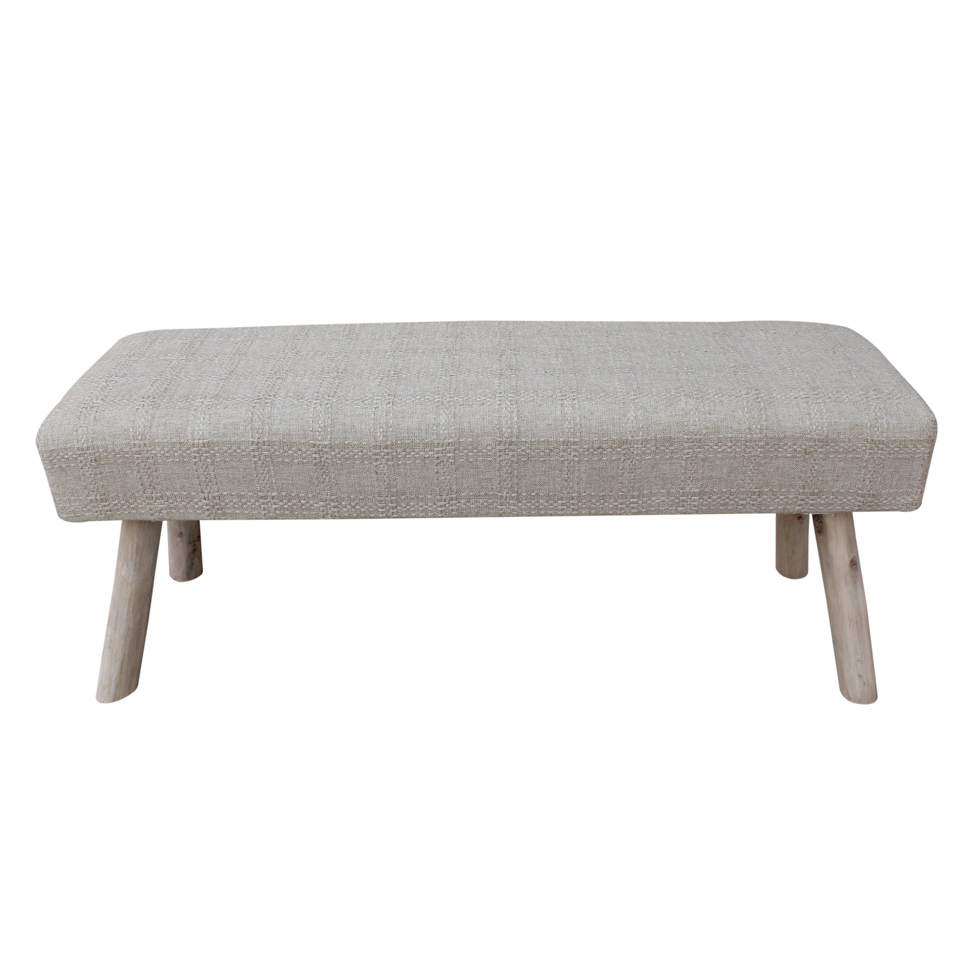 Marsan Bench, Linen, Viscose, Beige, Hand woven, Flat Weave
