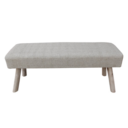 Marsan Bench, Linen, Viscose, Beige, Hand woven, Flat Weave