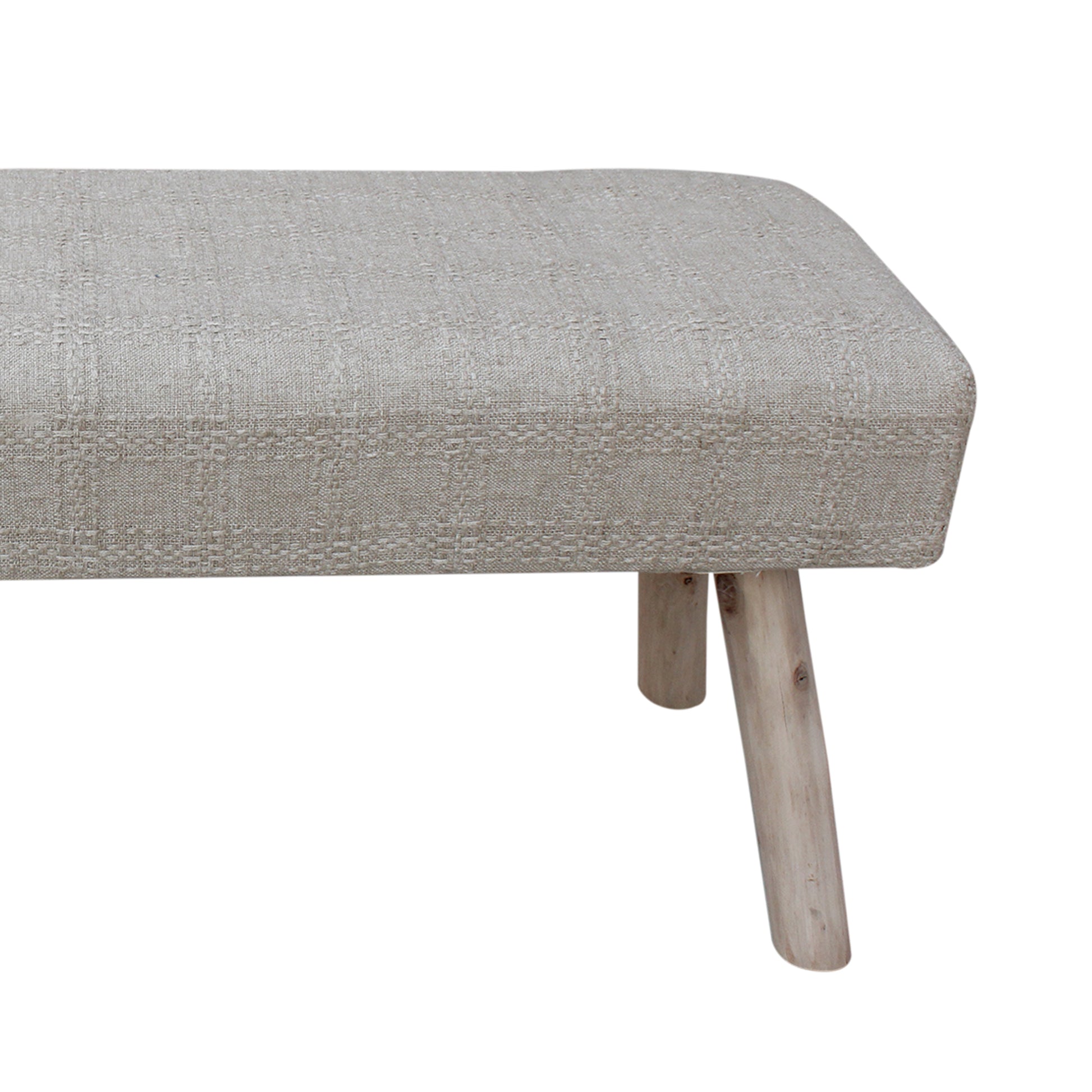 Marsan Bench, Linen, Viscose, Beige, Hand woven, Flat Weave