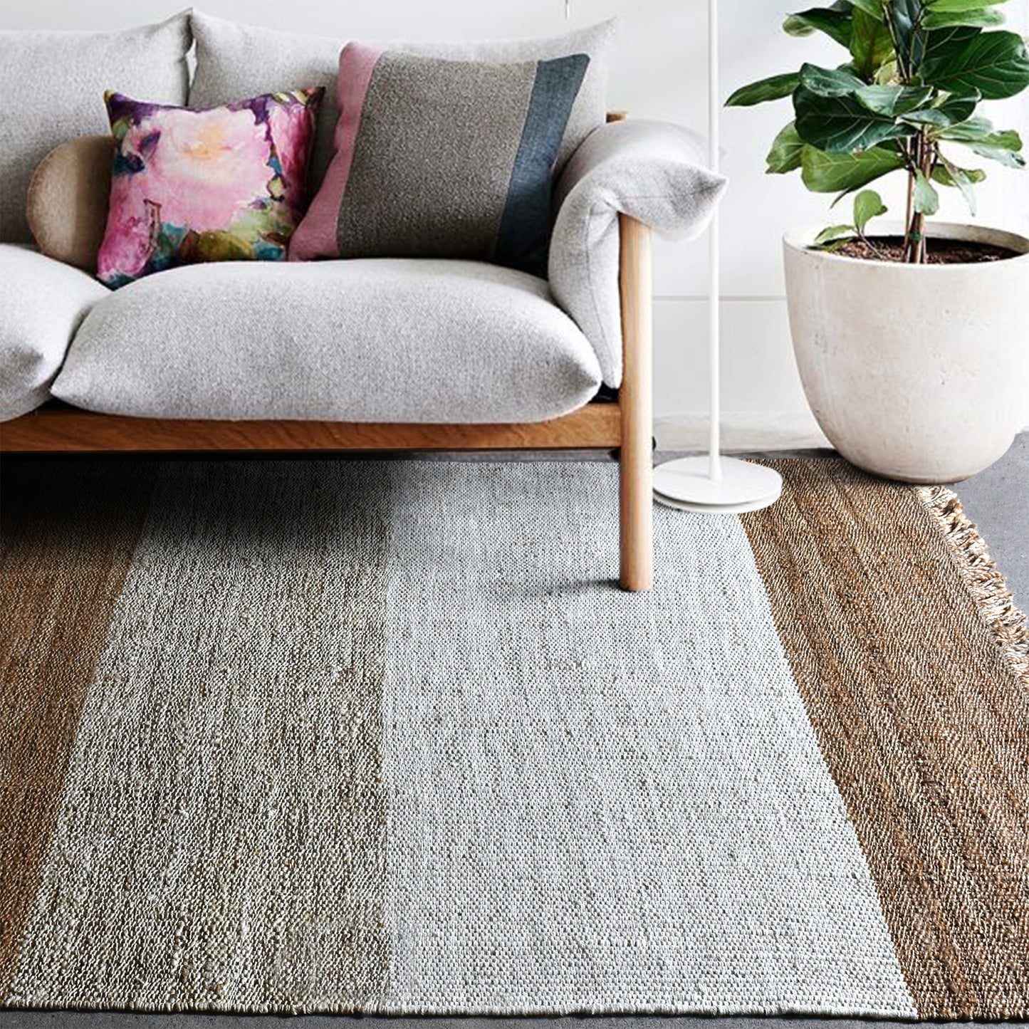 Area Rug, Bedroom Rug, Living Room Rug, Living Area Rug, Indian Rug, Office Carpet, Office Rug, Shop Rug Online, Hemp, Wool, Natural, Natural White, Jaquard Durry, Flat Weave, Intricate